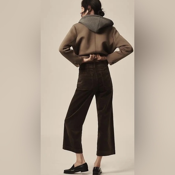 NWT Maeve The Colette cropped Wide-Leg pants in Olive Corduroy Edition Sz 29 - Picture 6 of 12